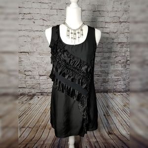 Black Ruffled Mini Dress - Banana Republic